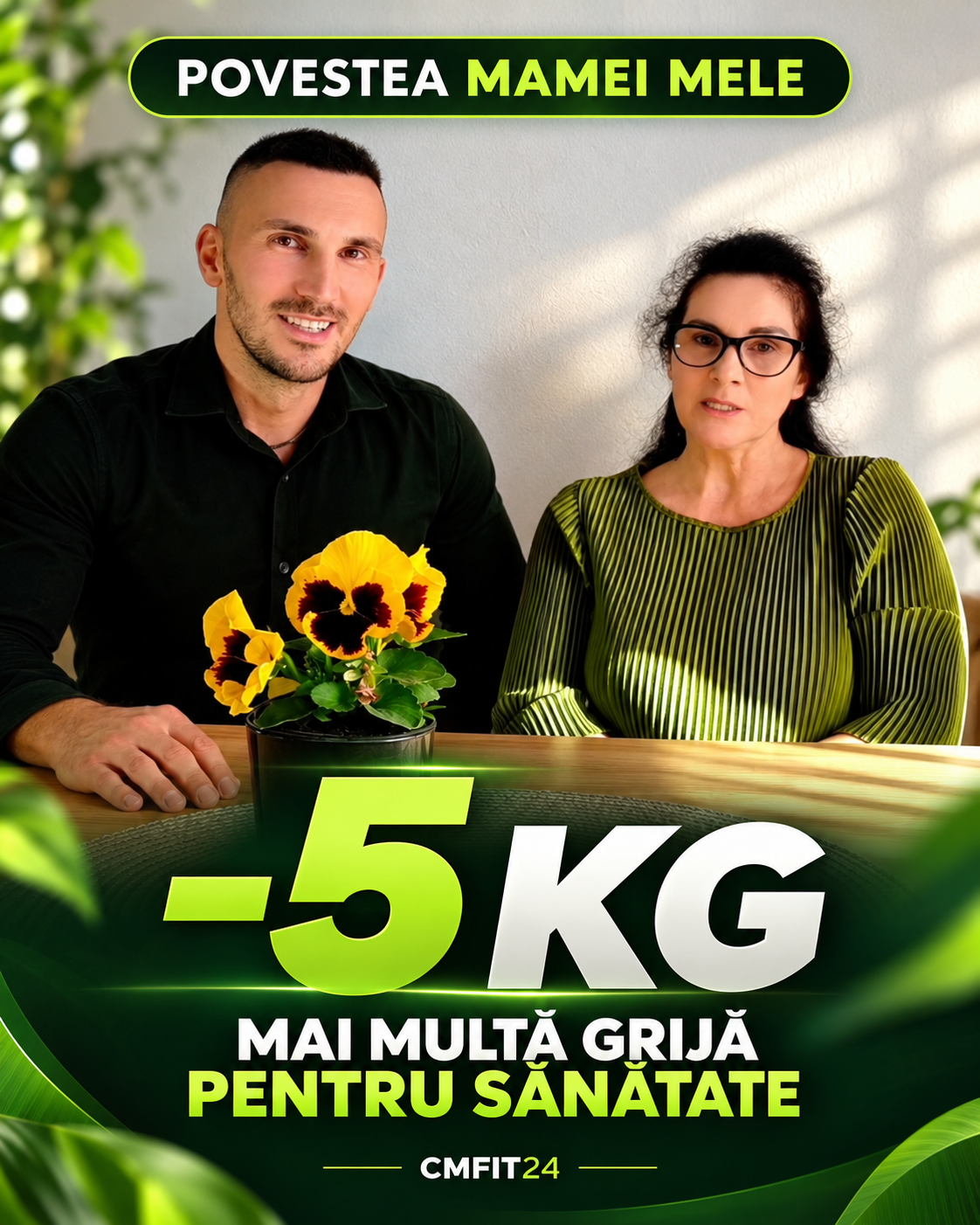 Lucreația Mitea - (mama) — Cea mai mare bucurie pentru mine este să-mi văd mama bine! Împreună, mama a reușit să slăbească 5 kg, iar în paralel am urmărit îmbunătățirea stării ei de sănătate, inclusiv a nivelului de fier și a echilibrului hormonal. Pentru mine, nu este vorba doar despre kilograme, ci despre sănătate, energie și cât mai multe momente frumoase împreună. ❤️