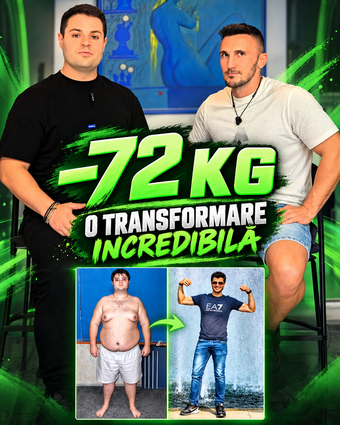 Cristi — -72 kg! 🔥 Nu a fost magie, ci muncă, disciplină și consecvență. 💪 O transformare care demonstrează că atunci când nu renunți la tine, îți poți schimba viața! Nu contează de unde pleci, ci cât de mult îți dorești să ajungi la destinație. 💚 Felicitări pentru această reușită! 👏