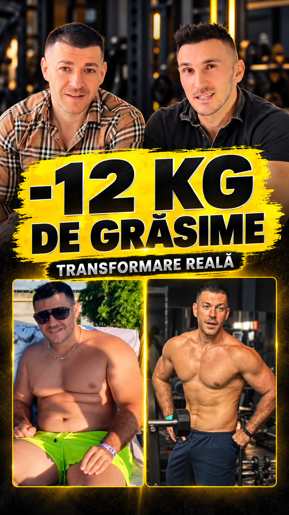 Florin — Florin a reușit să scape de 12 kilograme de grăsime și să-și transforme complet corpul! 💪🔥 Dar cel mai important nu este doar cum arată acum, ci faptul că a demonstrat că, atunci când ai un plan corect și ești consecvent, rezultatele apar.