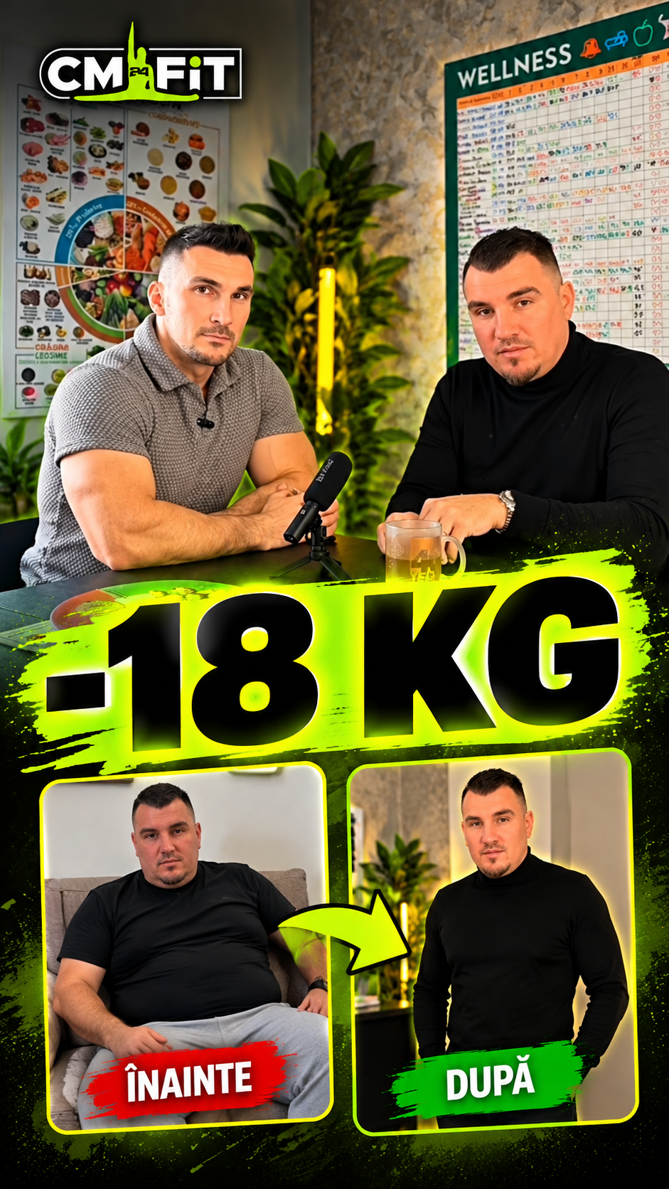 Sergiu — Minus 18 kilograme! 💪🔥 Nu prin înfometare, ci prin disciplină, consecvență și un plan potrivit. A demonstrat că atunci când începi să ai grijă de tine, rezultatele apar!