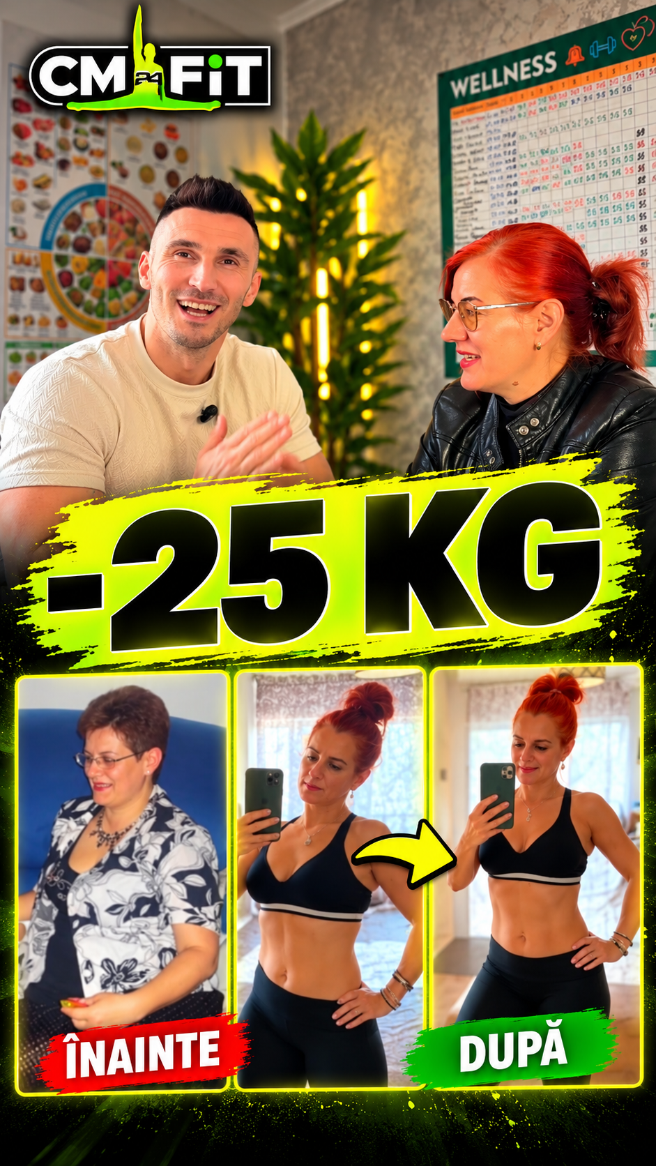 Cristina — Minus 25 de kilograme! 🔥 În spatele acestui rezultat sunt ambiție, consecvență și dorința de a-ți recăpăta încrederea în tine. Nu e niciodată prea târziu să alegi să fii bine cu tine!